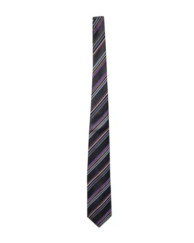Versace Striped Tie In Multicolor Silk