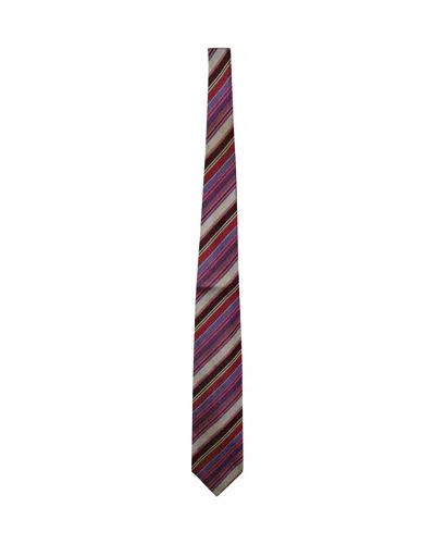 Versace Striped Tie In Multicolor Silk