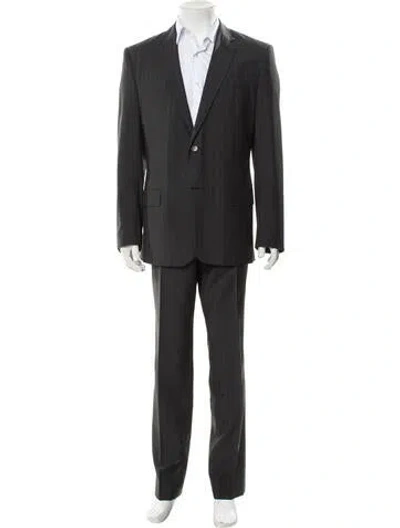 Pre-owned Versace Striped Two-piece Suit In Gray