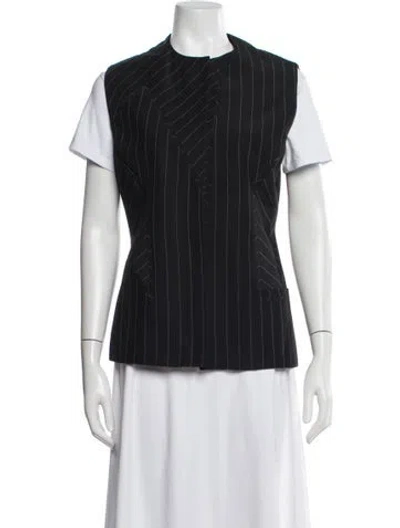 Pre-owned Versace Striped Vest In Black
