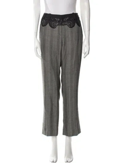 Pre-owned Versace Striped Wide Leg Pants In Gray