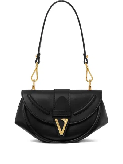 Versace Virtus Small Shoulder Bag In Black