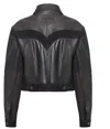 Versace Structured Leather Jacket With Suede Inserts In Black