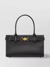 Versace Structured Shopper With Gold-tone Hardware And Metal Feet