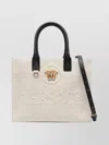 Versace Structured Shoulder Bag Cotton Blend Calfskin