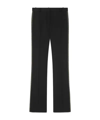 Versace Stud-embellished Creased Trousers In Black