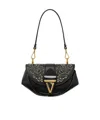 Versace Stud-embellished Shoulder Bag In Black