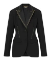 Versace Stud-embellished Single-breasted Blazer In Black