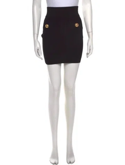 Pre-owned Versace Studded Accents Mini Skirt In Black