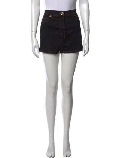 Pre-owned Versace Studded Accents Mini Skirt In Blue/metallic