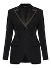 Versace Stud-embellished Single-breasted Blazer In Black