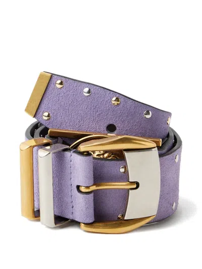 Versace 스터드 크로스타 벨트 4cm In Purple