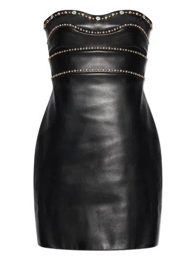 Versace Studded-embellishment Mini Dress In Black