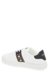 Versace Studded Greca Low-top Sneakers In White Black- Gold