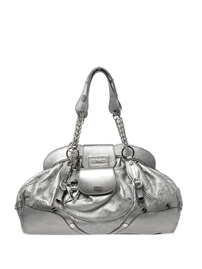 Pre-owned Versace Studded Leather Satchel Bag