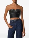 Versace Studded Leather Top In Black