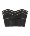 Versace Studded Leather Top In Black