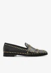 Versace Studded Medusa Leather Loafers In Black