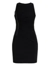 Versace Studded Ruched Mini Dress In Black