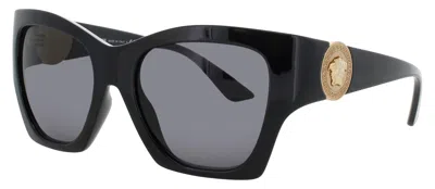 Versace Style 0ve4452 Acetate Sunglasses 55-19-135 In Gb1 - Black / Smoke