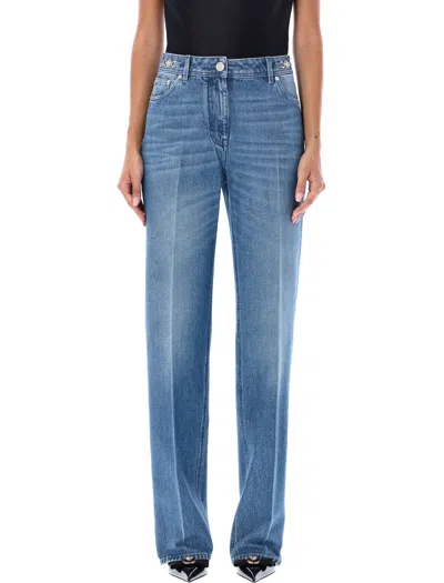 Versace Stylish And Chic Denim Pants For Women In Blue