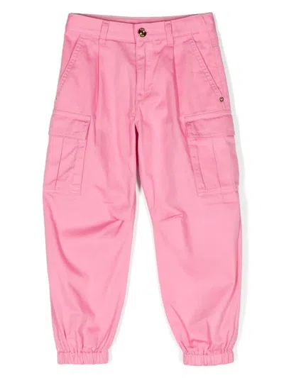 Versace Stylish Mini Informal Trousers For Girls In Pink