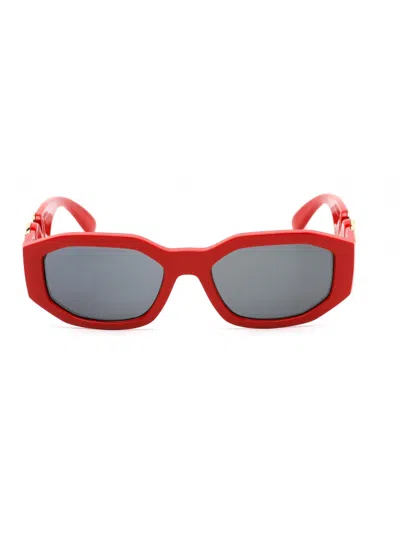 Versace Stylish Oval Women's Sunglasses In 533087 - Red/grey