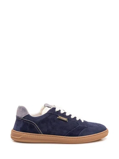 Versace Stylish Sneakers With Unique Inserts In Blue