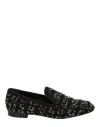 Versace Men's Suede Bead-embellished Smoking Slippers In Black