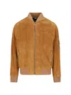Versace Ribbed Cuffs Sleeve Zip Pocket Jacket In Brown