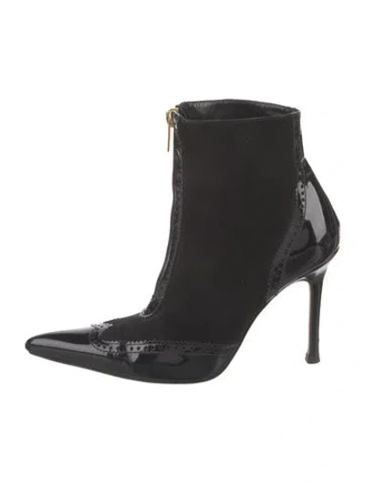 Pre-owned Versace Suede Boots In Black