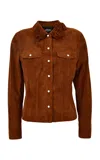 Versace Suede-effect Leather Button-down Shirt In Brown