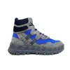 Versace Gray Leather Lace-up Boots In Multi