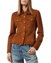 Versace Goatskin Suede Floral Applique Jacket In Tobacco