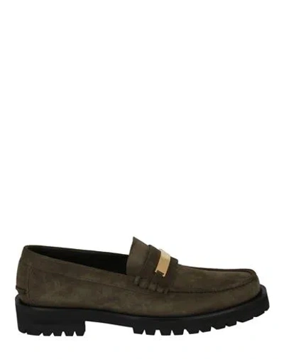 Versace Suede Loafers Man Loafers Green Size 9 Calfskin