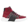 Versace Suede Medusa Emblem Ribbon High Top Sneakers In Red