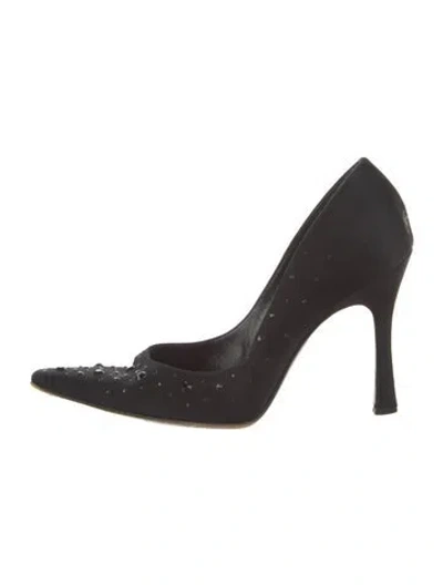 Pre-owned Versace Suede Pumps In Black