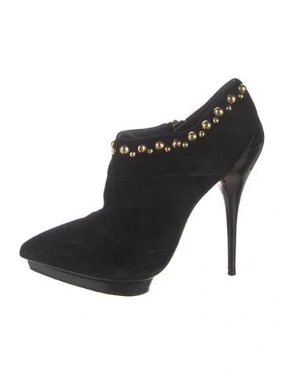 Pre-owned Versace Suede Pumps In Black