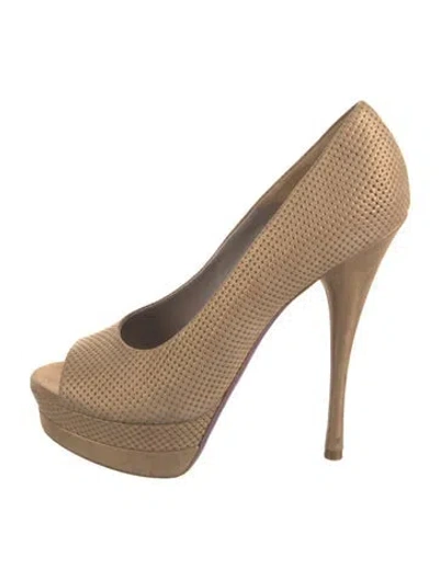 Pre-owned Versace Suede Pumps In Brown