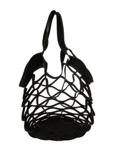 Pre-owned Versace Suede Shoulder Bag In Black