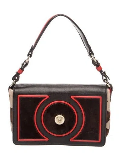 Pre-owned Versace Suede Shoulder Bag In Multicolor