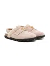 Versace Suede Slippers In Neutrals
