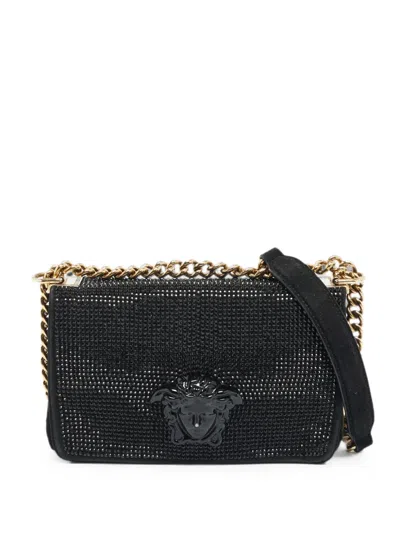 Pre-owned Versace Sultan Medusa Shoulder Bag In Black