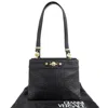 Versace Sunburst Leather Shoulder Bag In Black