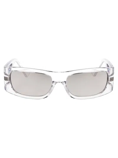 Versace Logo-plaque Sunglasses In Gray