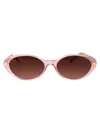Versace Womens Pink Ve4469 Oval-frame Acetate And Metal Sunglasses In Brown