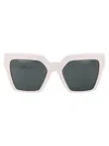 Versace Logo-embossed Square-frame Sunglasses In White