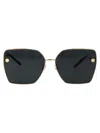 Versace Oversize Square Frame Sunglasses In 125287 Pale Gold
