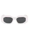 Versace Eyewear Rectangular Frame Sunglasses In 314/87 White