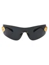 Versace Black Metal Sunglasses In Black